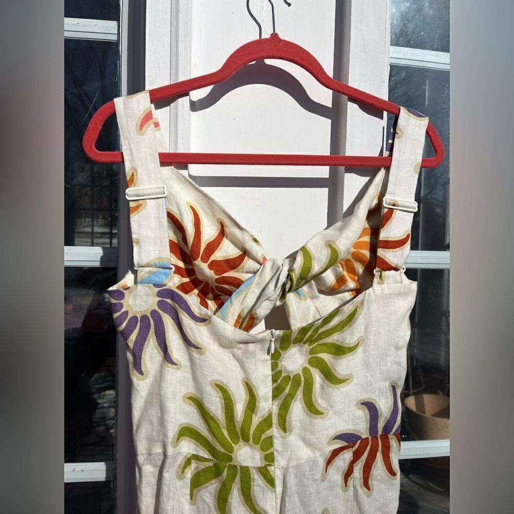 Cala de la Cruz 100% Linen Sunburst Midi Dress - Picture 12 of 14